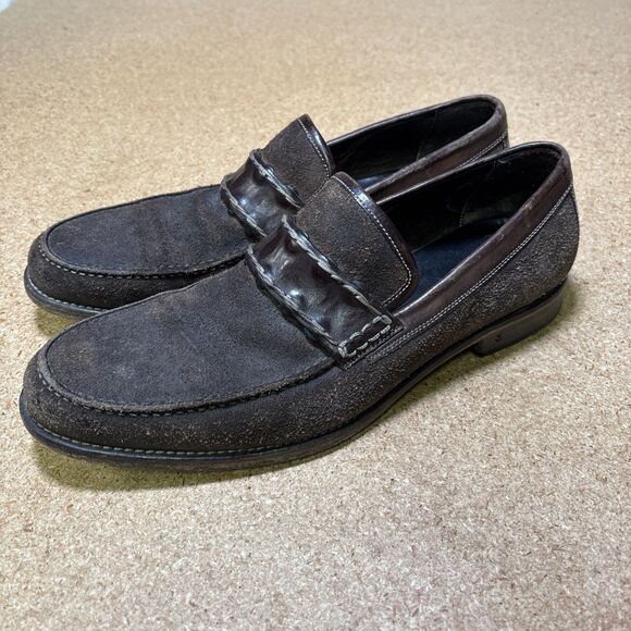 John Varvatos Thompson Venetian loafers in brown suede Size 13